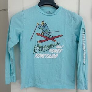 Vineyard Vines boys blue long sleeve tshirt ski shirt with puffy details